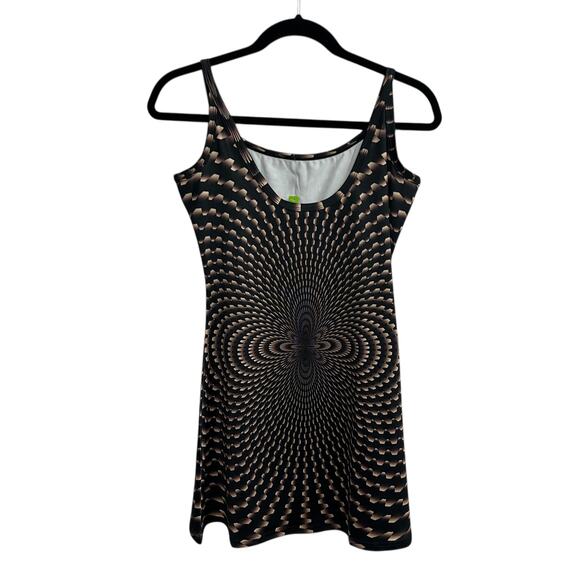 Y2K psychedelic‎ slip dress The Headspace recycled optical illusion size M - Picture 2 of 5